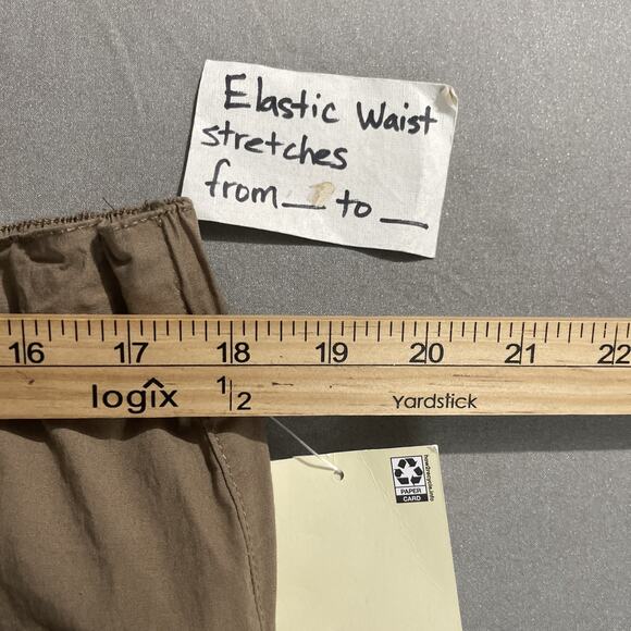 Wide Leg Utility Pants Size Medium Poplin High Rise Drawstring Lagenlook Baggy - Picture 10 of 13